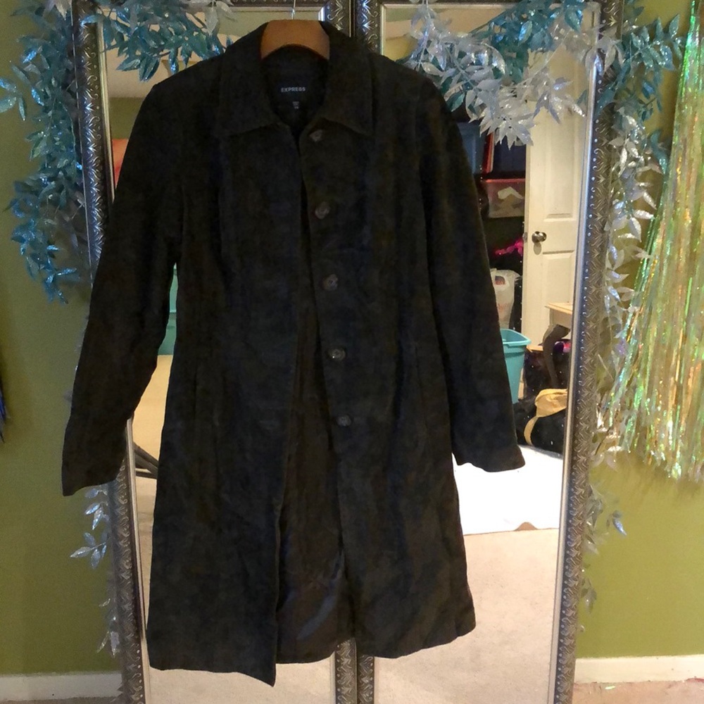 Express suede leather coat